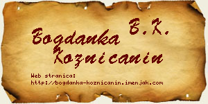 Bogdanka Kozničanin vizit kartica
